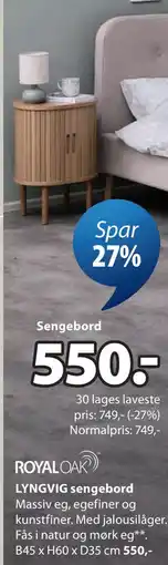 JYSK LYNGVIG sengebord tilbud