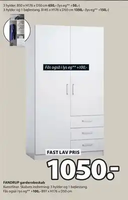 JYSK FANDRUP garderobeskab tilbud