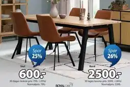 JYSK HYGUM spisebordsstol tilbud