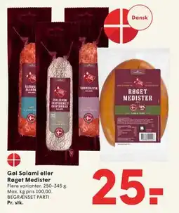 SPAR Gøl Salami eller Røget Medister tilbud
