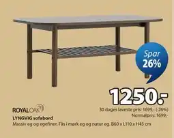 JYSK LYNGVIG sofabord tilbud