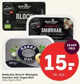 SPAR Bakkedal, Naturli’ Økologisk Smørbar eller Vegan Blok tilbud
