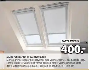 MORS rullegardin til ovenlysvindue