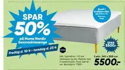Bilka SPAR 50% på Huma Nordic boxmadrassenge tilbud