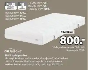 JYSK STRIA springmadras tilbud