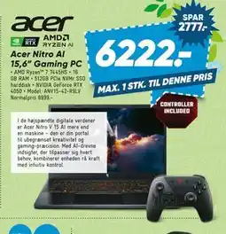 Bilka Acer Nitro AI 15,6” Gaming PC tilbud