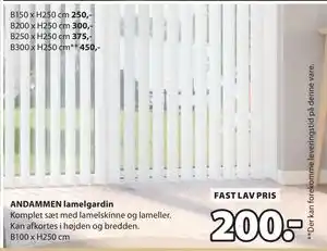 JYSK ANDAMMEN lamelgardin tilbud