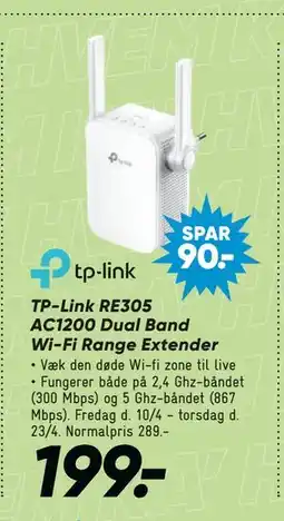 Bilka TP-Link RE305 AC1200 Dual Band Wi-Fi Range Extender tilbud
