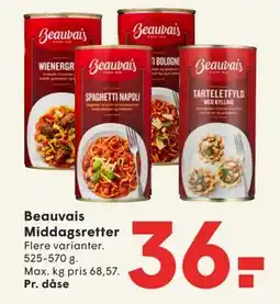 SPAR Beauvais Middagsretter tilbud