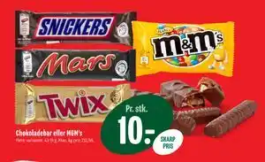 Min Købmand Chokoladebar eller M&M’s tilbud