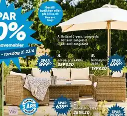 Bilka Gotland 3-pers loungesofa tilbud