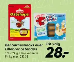 Bilka Bel børnesnacks eller Lillebror ostehaps tilbud