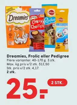 SPAR Dreamies, Frolic eller Pedigree tilbud