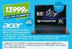 Bilka Acer Predator Helios Neo 16S AI 16” OLED gaming PC tilbud