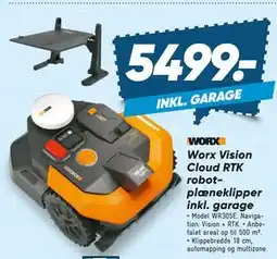Bilka Worx Vision Cloud RTK robot-plæneklipper inkl. garage tilbud