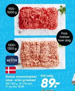 Bilka Dansk mesterhakket okse- eller grisekød tilbud
