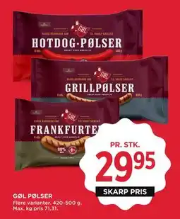 MENY GØL PØLSER tilbud