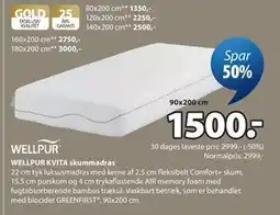 JYSK WELLPUR KVITA skummadras tilbud