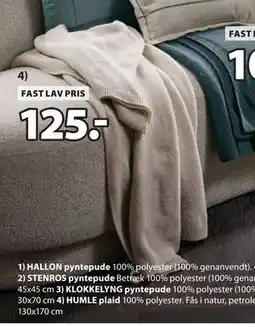 JYSK HUMLE plaid tilbud