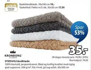JYSK STIDSVIG håndklæde tilbud