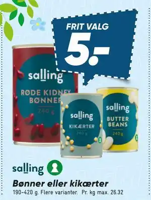 Bilka Bønner eller kikærter tilbud