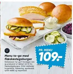 Bilka Menu to-go med flæskestegsburger tilbud