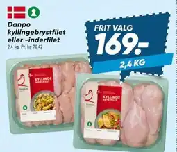 Bilka Danpo kyllingebrystfilet eller -inderfilet tilbud