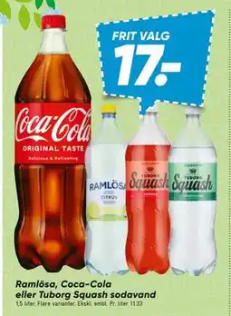 Bilka Ramlösa, Coca-Cola eller Tuborg Squash sodavand tilbud