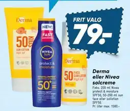 Bilka Derma eller Nivea solcreme tilbud