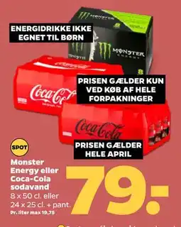 Netto Monster Energy eller Coca-Cola sodavand tilbud