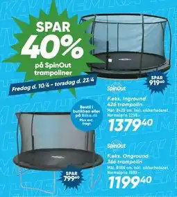 Bilka SPAR 40% på SpinOut trampoliner tilbud