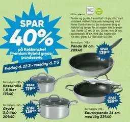 Bilka SPAR 40% på Køkkenchef Premium Hybrid gryde/ pandeserie tilbud