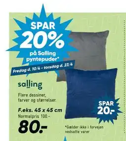 Bilka SPAR 20% på Salling pyntepuder tilbud
