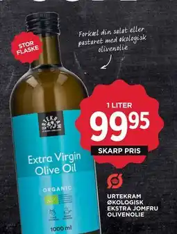 MENY URTEKRAM ØKOLOGISK EKSTRA JOMFRU OLIVENOLIE tilbud