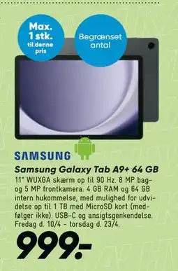 Bilka Samsung Galaxy Tab A9+ 64 GB tilbud
