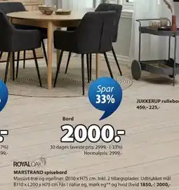 JYSK MARSTRAND spisebord tilbud