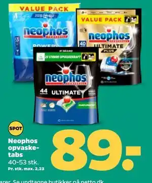 Netto Neophos opvasketabs tilbud