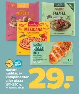 Netto Naturli' middagskomponenter eller pizza tilbud