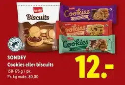 Lidl SONDEY Cookies eller biscuits tilbud