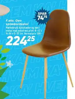 Bilka Geo spisebordsstol tilbud