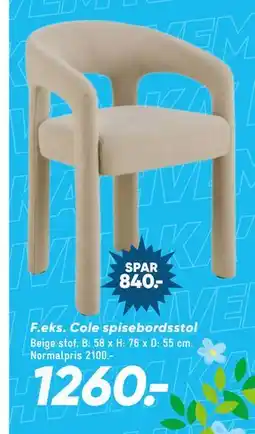 Bilka Cole spisebordsstol tilbud
