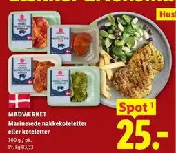 Lidl MADVÆRKET Marinerede nakkekoteletter eller koteletter tilbud
