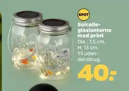 Netto Solcelleglaslanterne med print tilbud