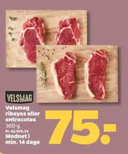Netto Velsmag ribeyes eller entrecotes tilbud