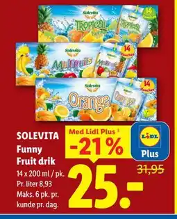 Lidl SOLEVITA Funny Fruit drik, App-pris tilbud