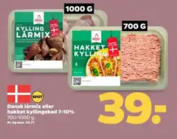 Netto Dansk lårmix eller hakket kyllingekød 7-10% tilbud