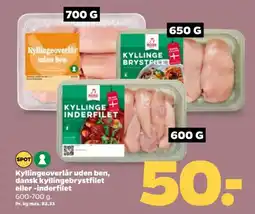 Netto Kyllingeoverlår uden ben dansk kyllingebrystfilet tilbud