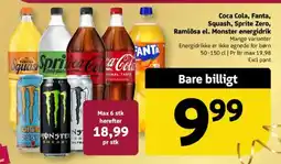 Løvbjerg Coca Cola, Fanta, Squash, Sprite Zero, Ramlösa el. Monster energidrik tilbud