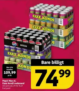 Løvbjerg Pepsi Max el. Faxe Kondi sodavand tilbud