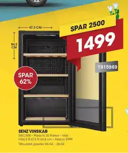 Punkt1 Senz vinskab SWC30B tilbud